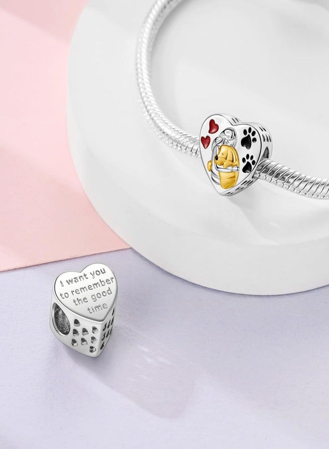 NARMO 925 Sterling Silver Charms Pet Dogs Heart Charm Beads for Pandora Bracelets - Image 3